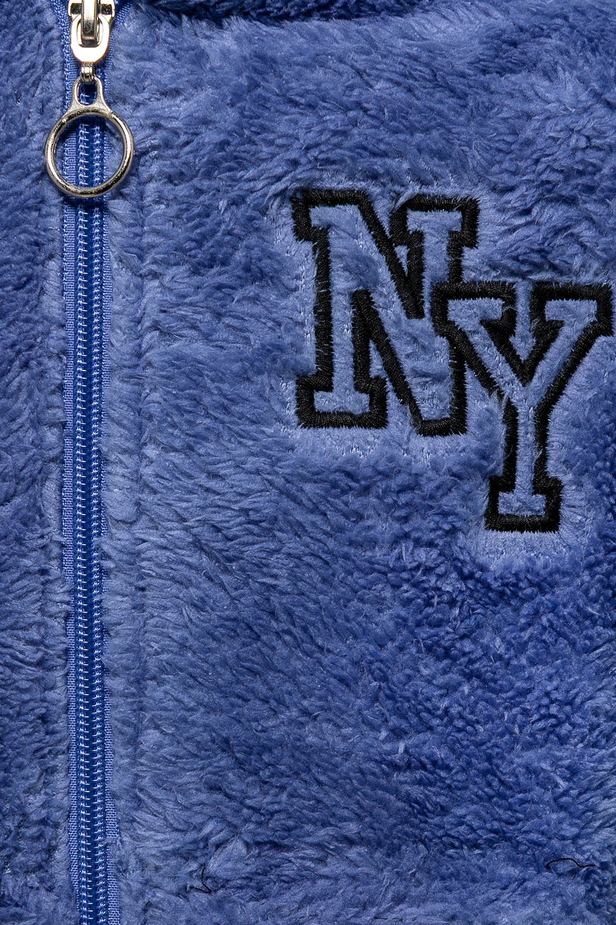 Erkek Mavi Kapşonlu Peluş Ceket