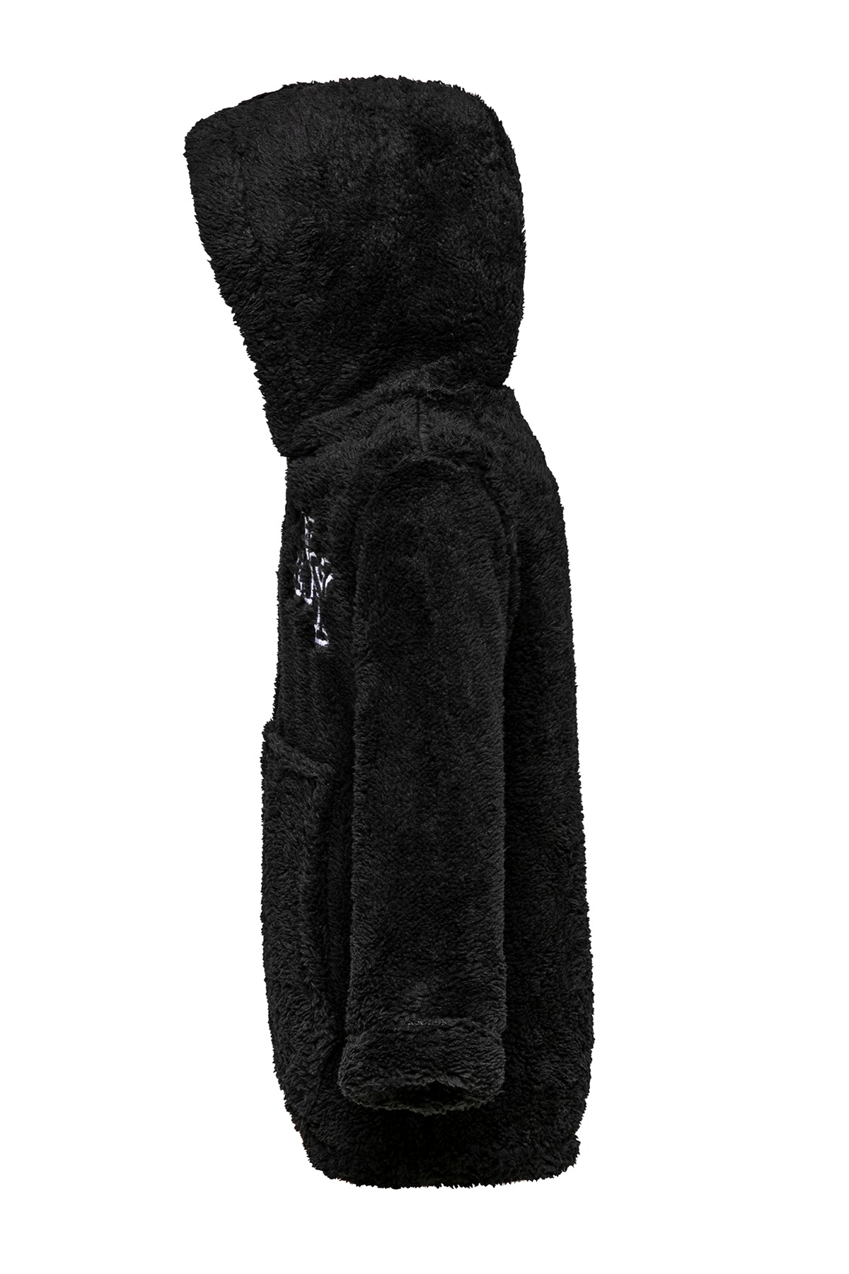 Erkek Çocuk Siyah Kapşonlu Peluş Ceket