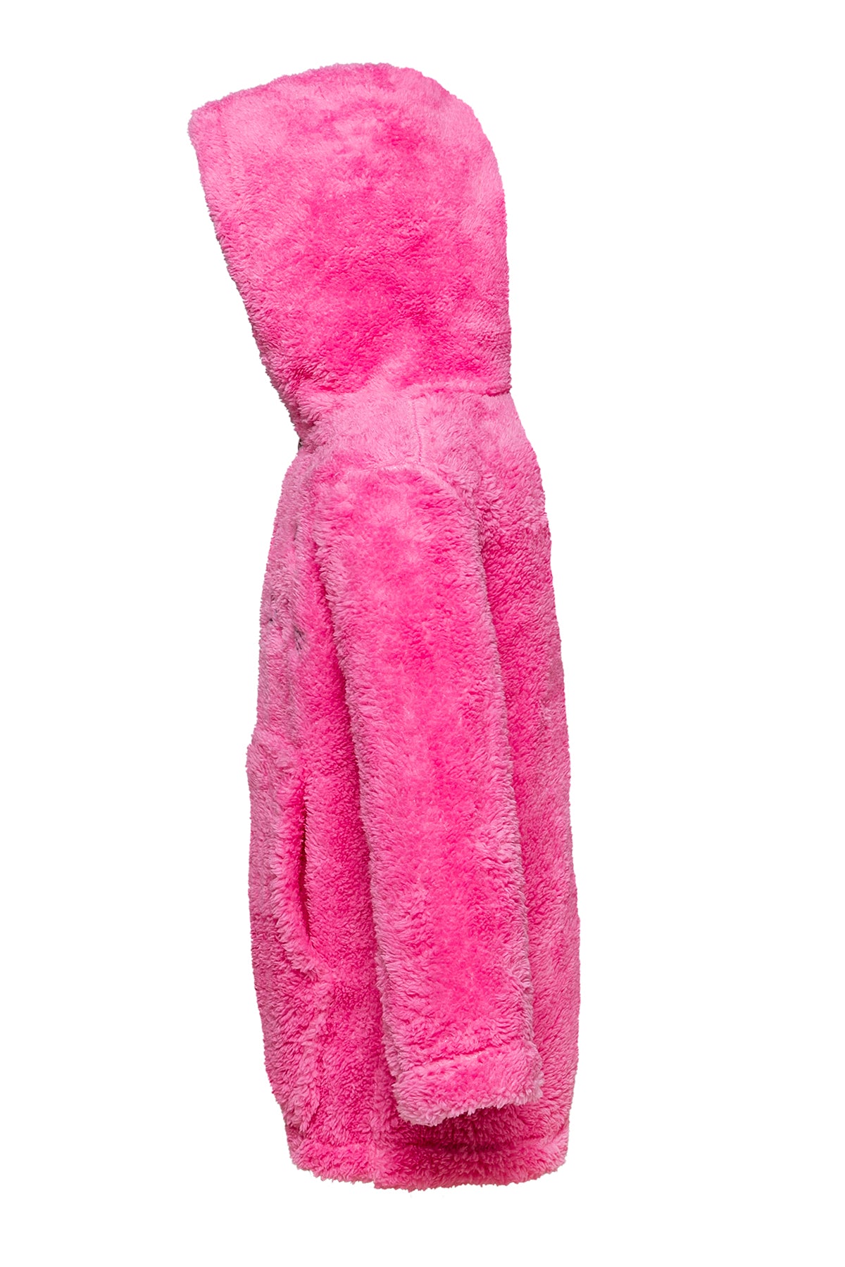 Kız Çocuk Fuşya Kapşonlu Peluş Ceket