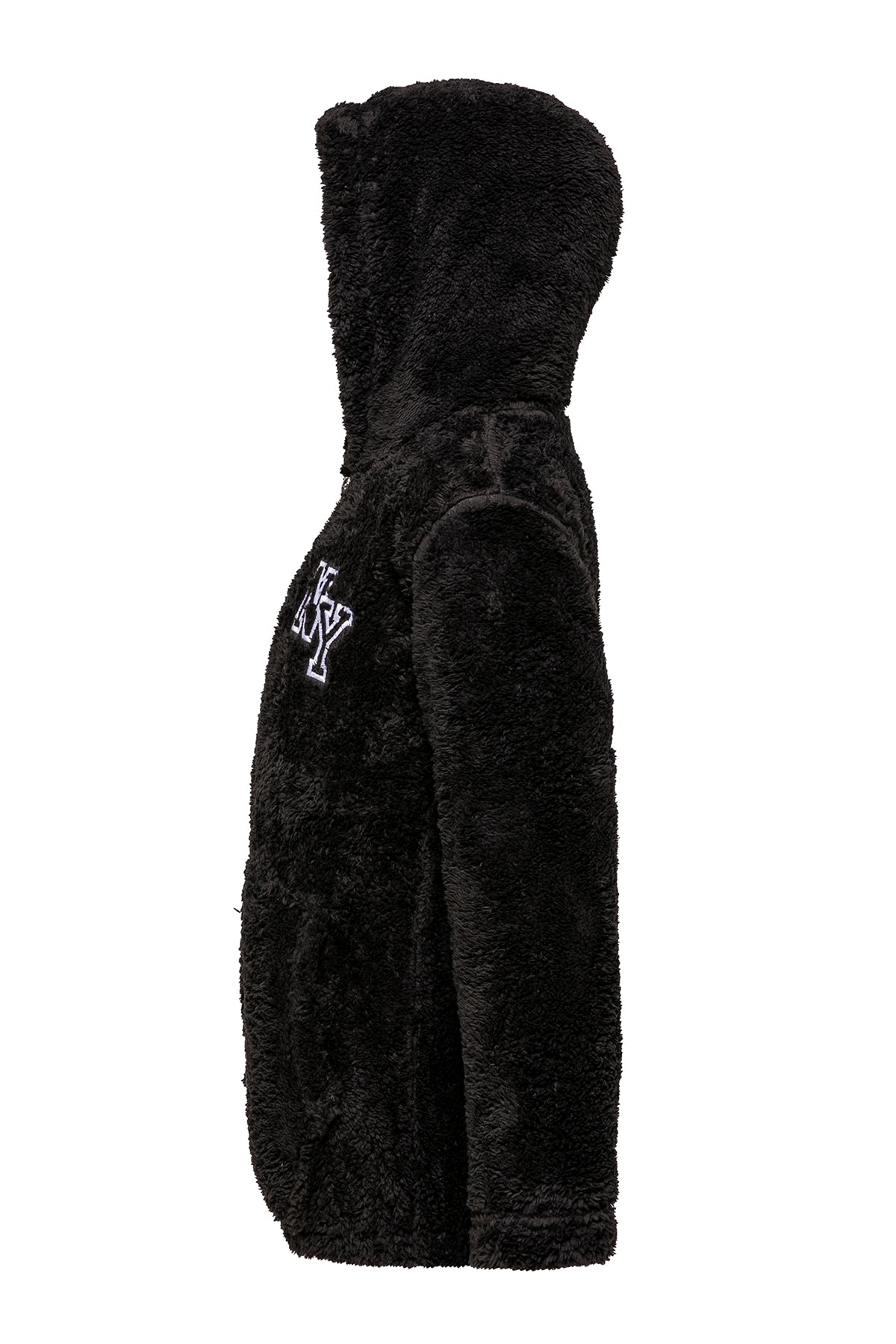 Erkek Çocuk Siyah Kapşonlu Peluş Ceket