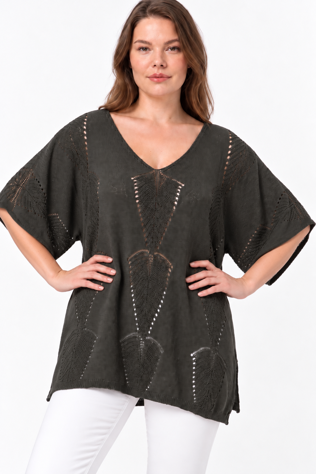 Kadın İtalyan Stil Yarasa Kol Oversize Merserize Triko Bluz