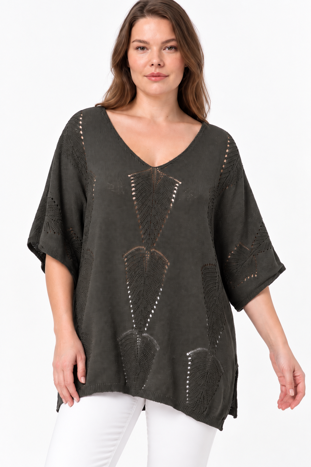 Kadın İtalyan Stil Yarasa Kol Oversize Merserize Triko Bluz
