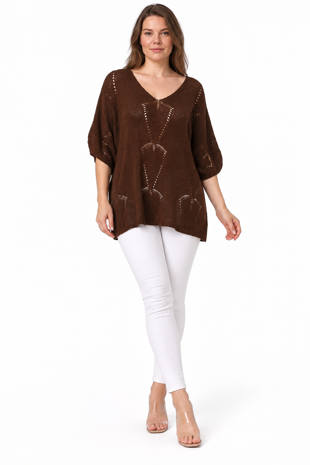 Kadın İtalyan Stil Yarasa Kol Oversize Merserize Triko Bluz