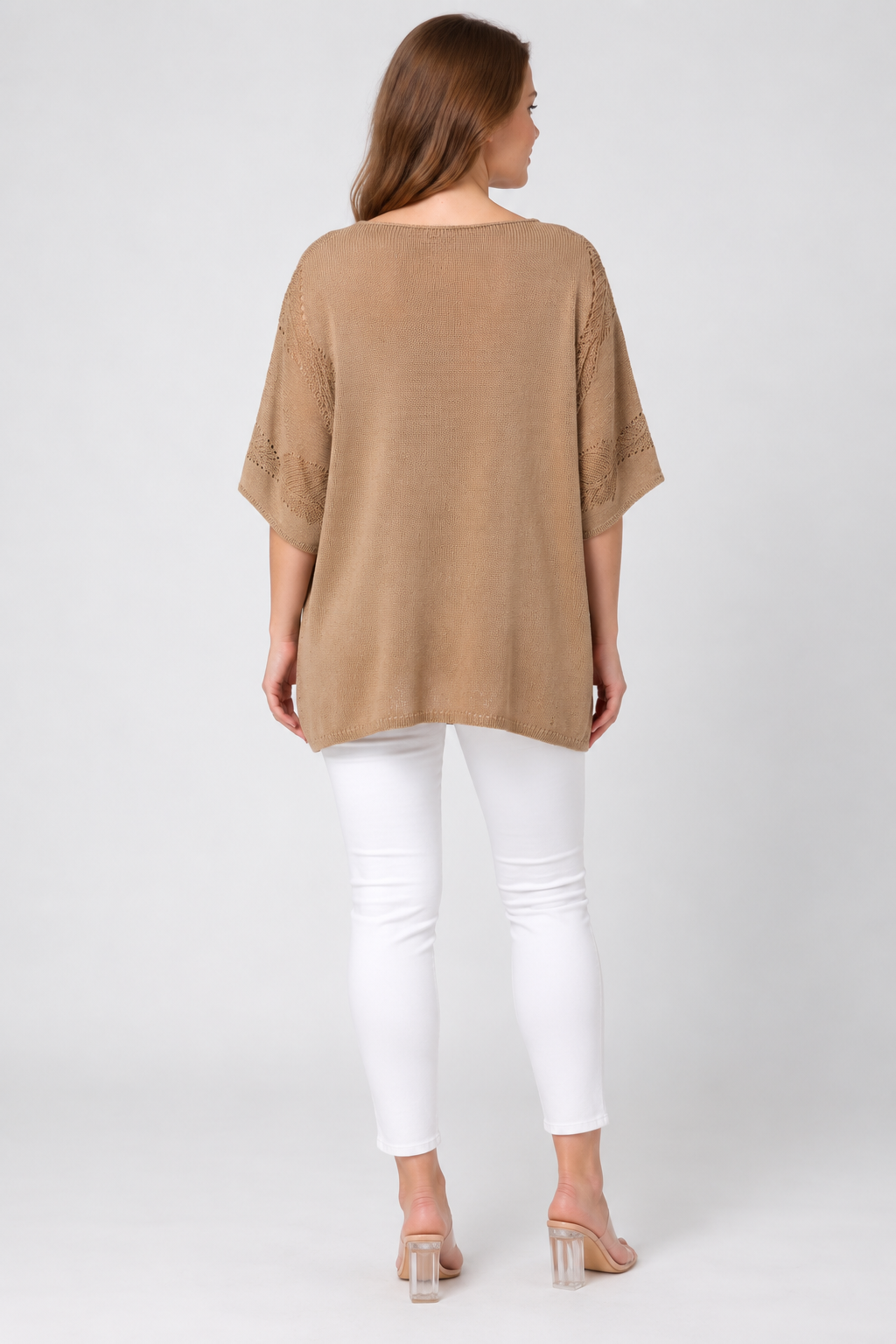 Kadın İtalyan Stil Yarasa Kol Oversize Merserize Triko Bluz