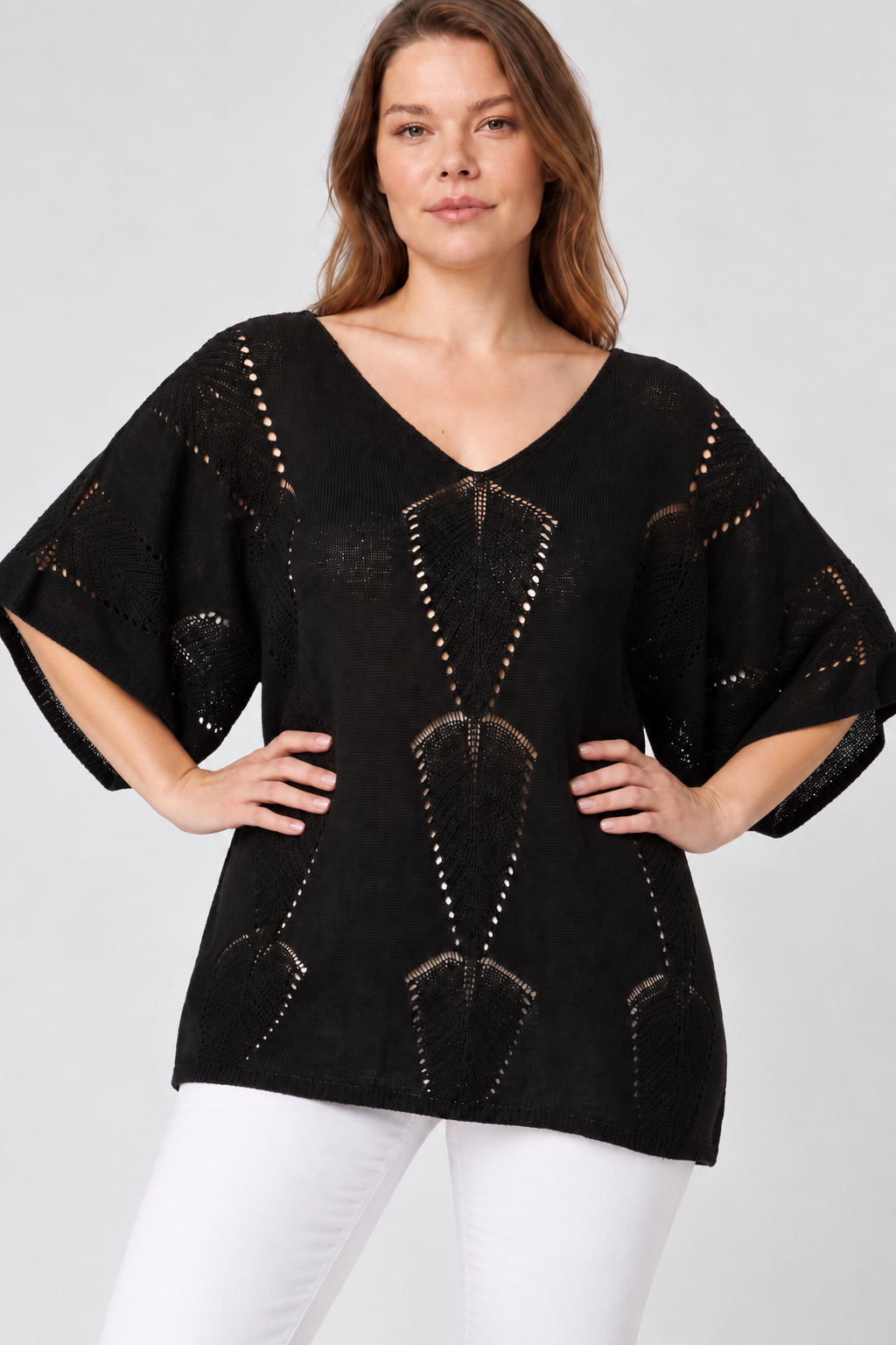 Kadın İtalyan Stil Yarasa Kol Oversize Merserize Triko Bluz