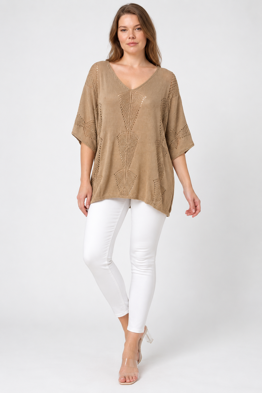 Kadın İtalyan Stil Yarasa Kol Oversize Merserize Triko Bluz