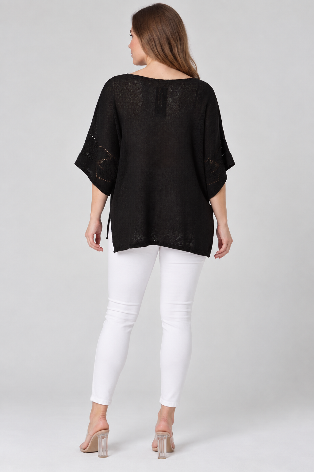 Kadın İtalyan Stil Yarasa Kol Oversize Merserize Triko Bluz