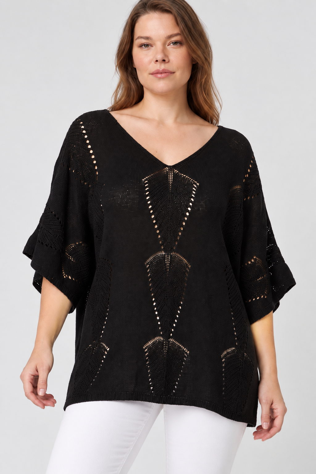 Kadın İtalyan Stil Yarasa Kol Oversize Merserize Triko Bluz