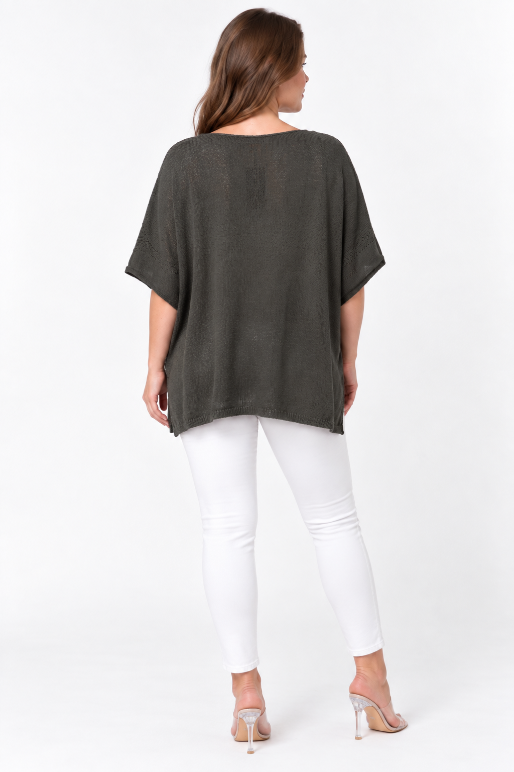 Kadın İtalyan Stil Yarasa Kol Oversize Merserize Triko Bluz
