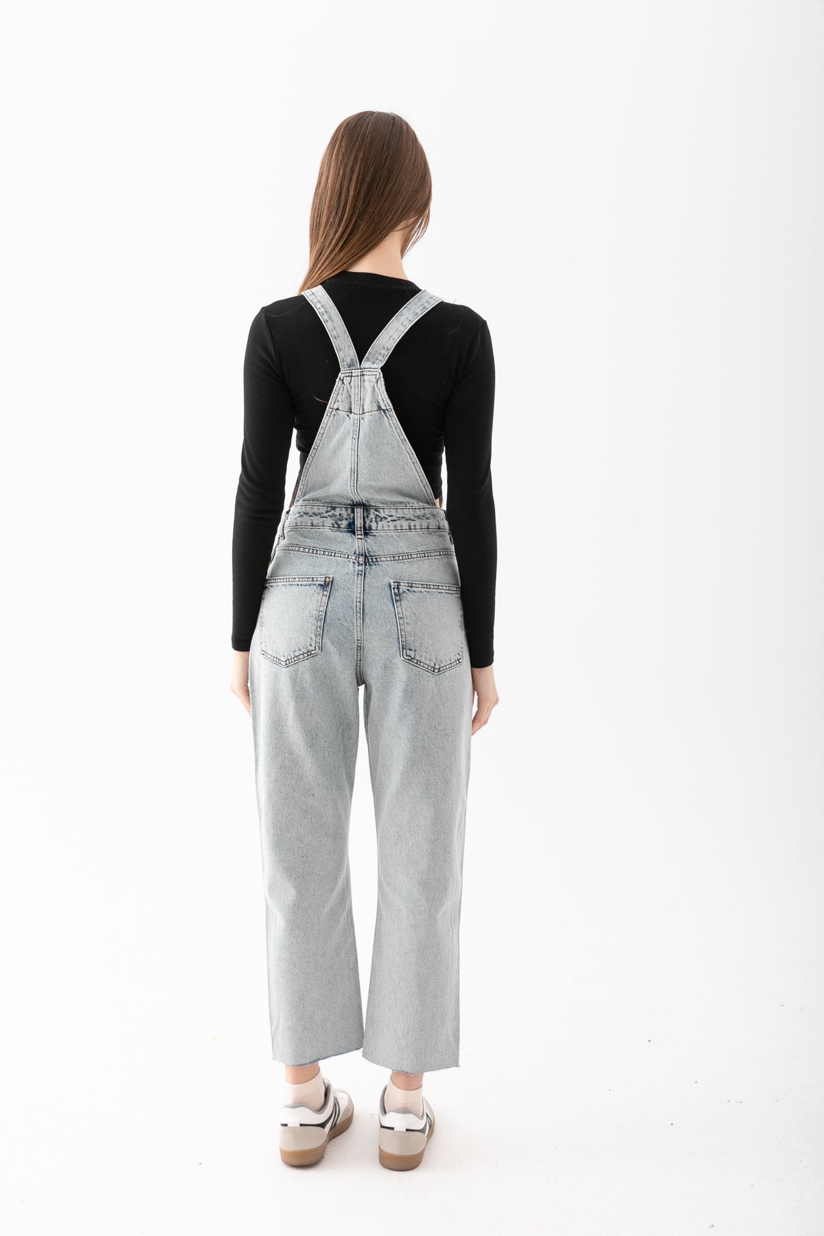 Kadın Açık Mavi Slim Dar Kesim Kot Tulum