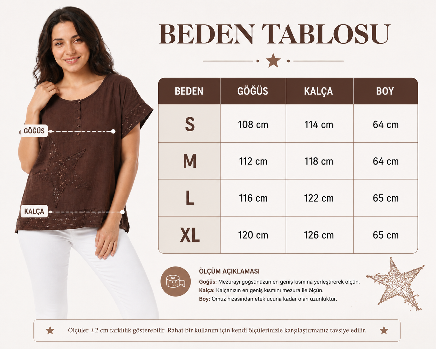 %100 Organik Pamuk Kadın Pul Nakış Detaylı Bisiklet Yaka Otantik Bluz