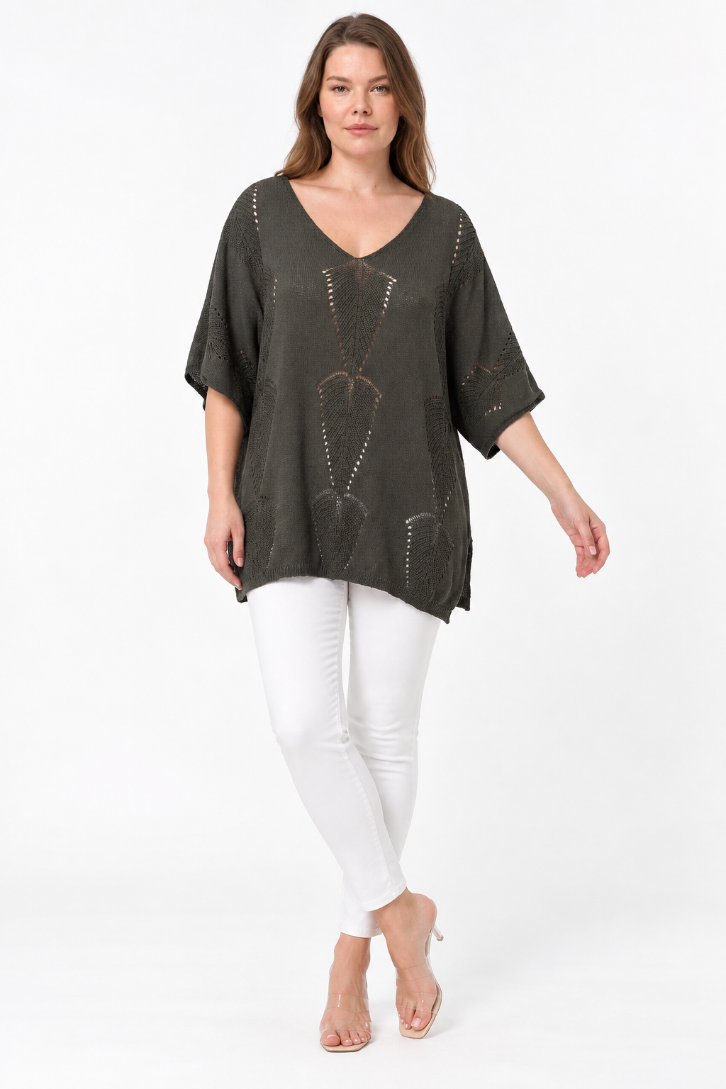 Kadın İtalyan Stil Yarasa Kol Oversize Merserize Triko Bluz