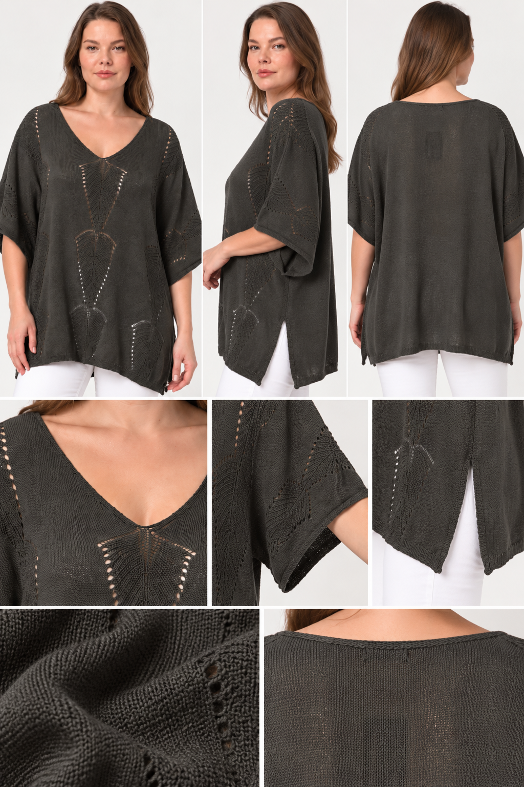 Kadın İtalyan Stil Yarasa Kol Oversize Merserize Triko Bluz