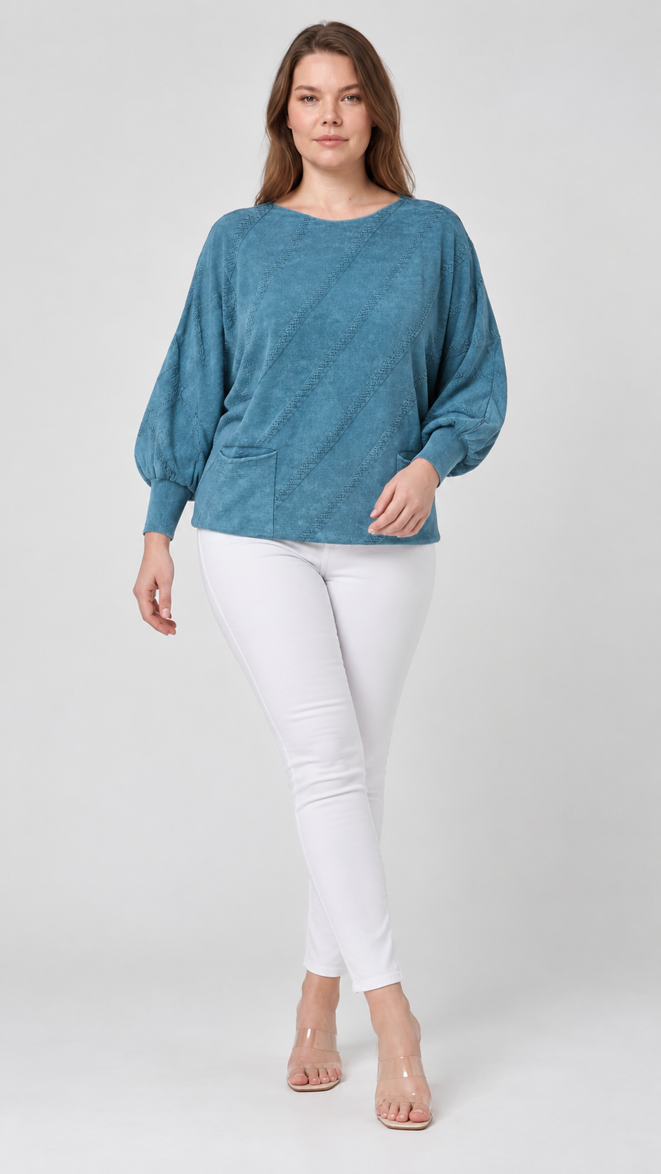 Kadın İtalyan Stil Yarasa Kol Oversize Triko Bluz