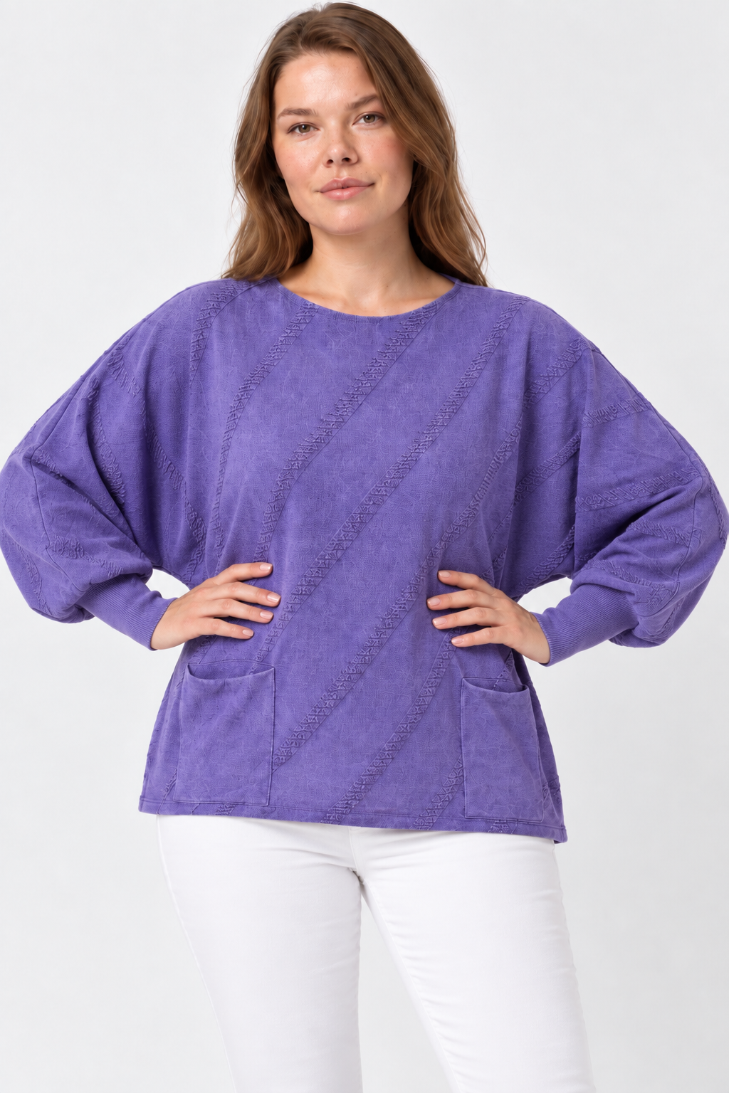 Kadın İtalyan Stil Yarasa Kol Oversize Triko Bluz
