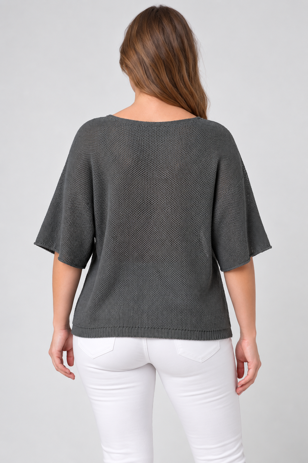 Kadın İtalyan Stil Yarasa Kol Oversize Merserize Triko Bluz