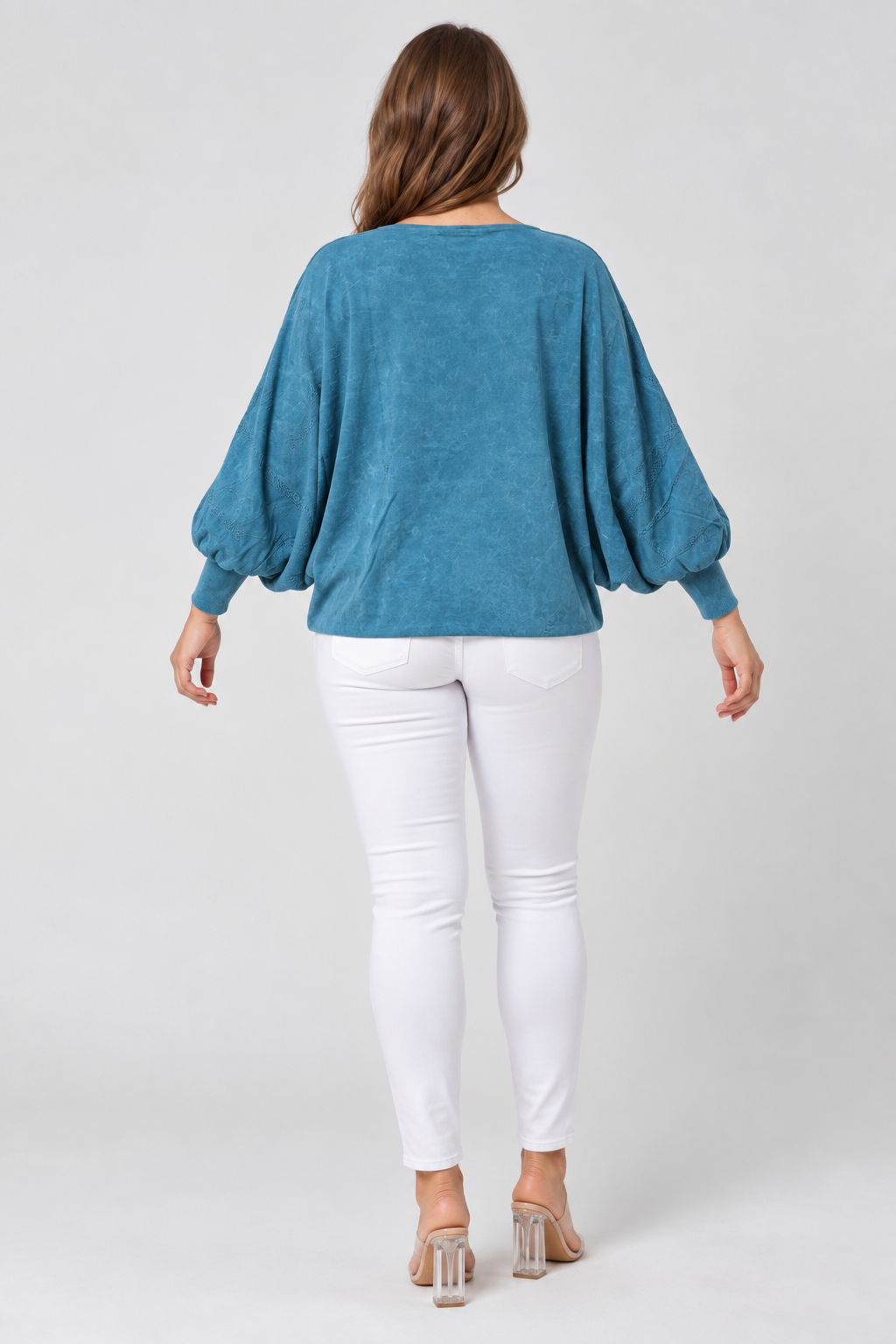 Kadın İtalyan Stil Yarasa Kol Oversize Triko Bluz