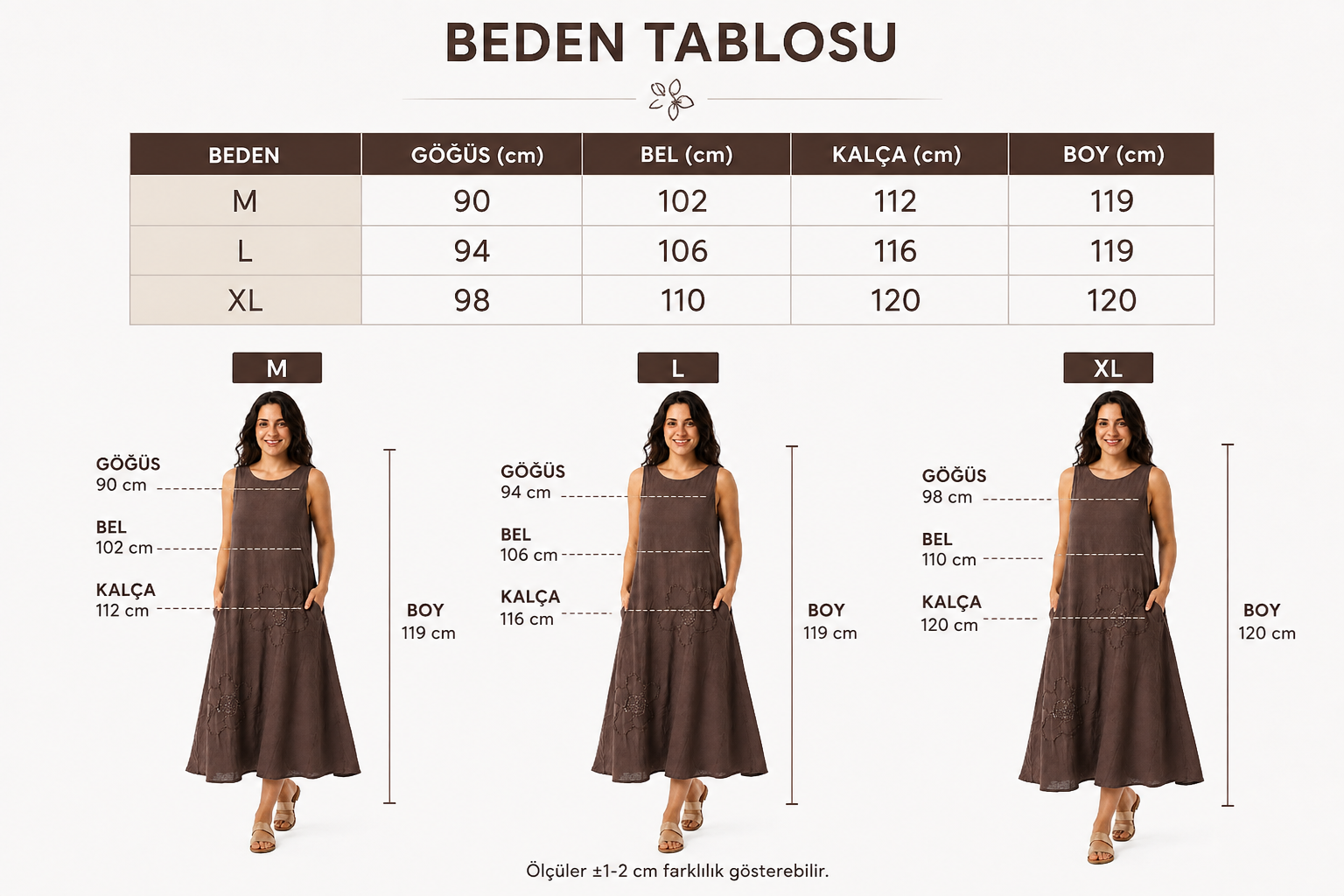 100% Organik Pamuk Kadın Papatya Detaylı Kolsuz Otantik Elbise