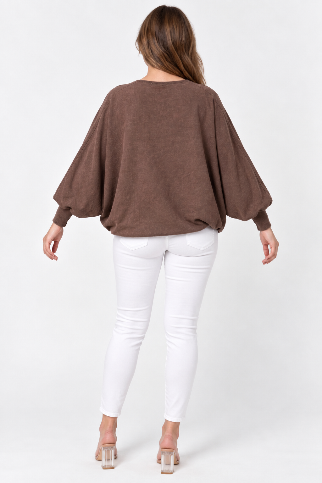 Kadın İtalyan Stil Yarasa Kol Oversize Triko Bluz