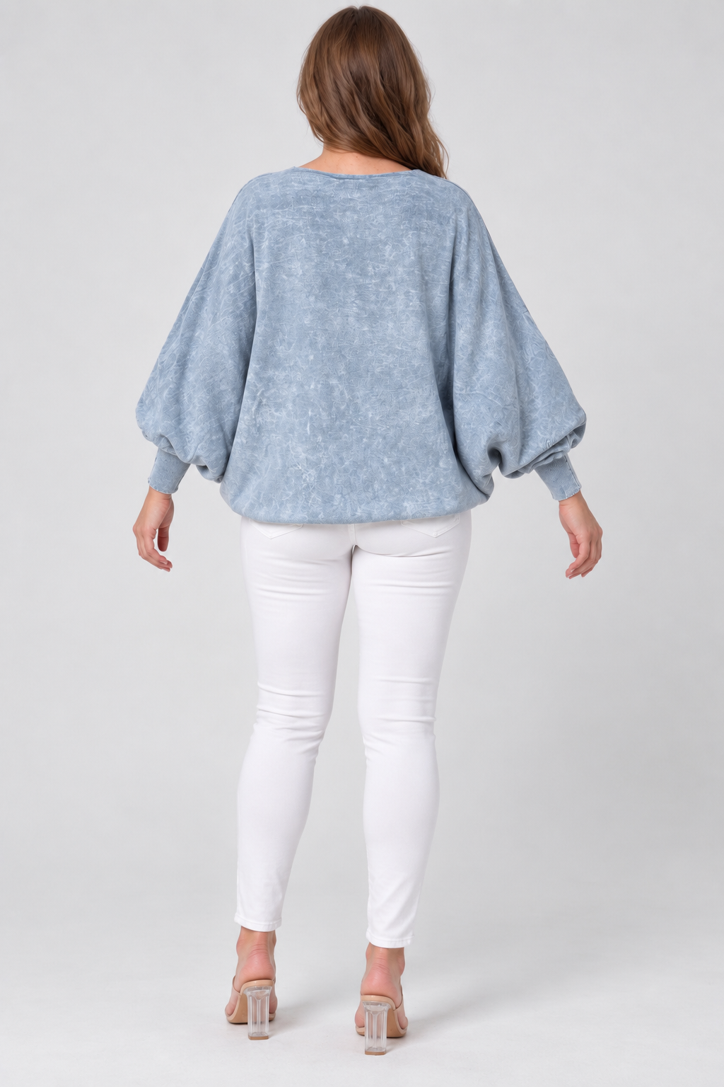 Kadın İtalyan Stil Yarasa Kol Oversize Triko Bluz