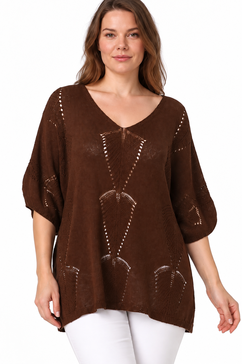 Kadın İtalyan Stil Yarasa Kol Oversize Merserize Triko Bluz