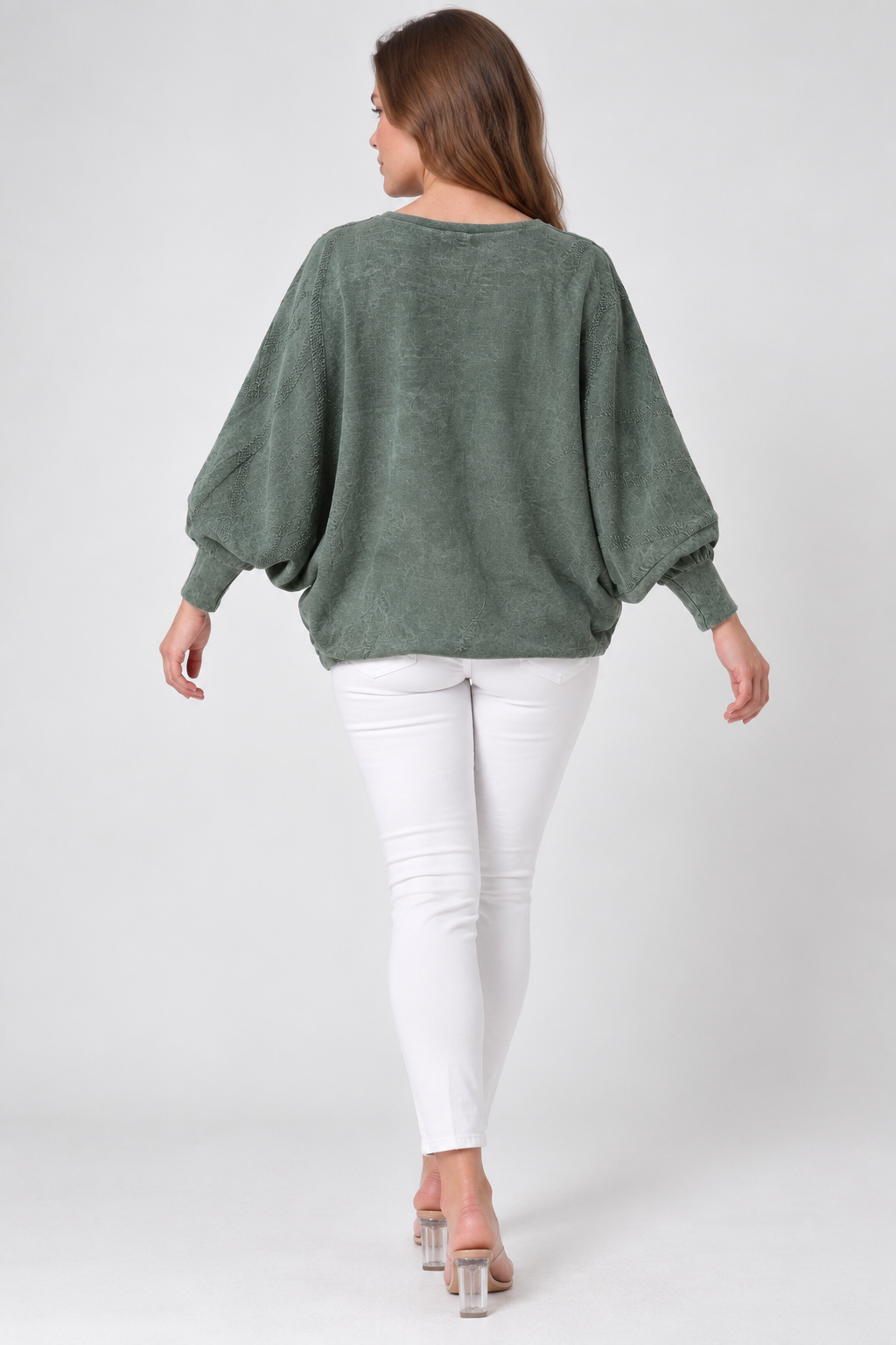 Kadın İtalyan Stil Yarasa Kol Oversize Triko Bluz
