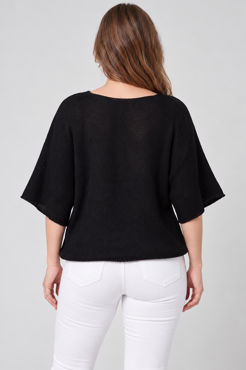 Kadın İtalyan Stil Yarasa Kol Oversize Merserize Triko Bluz