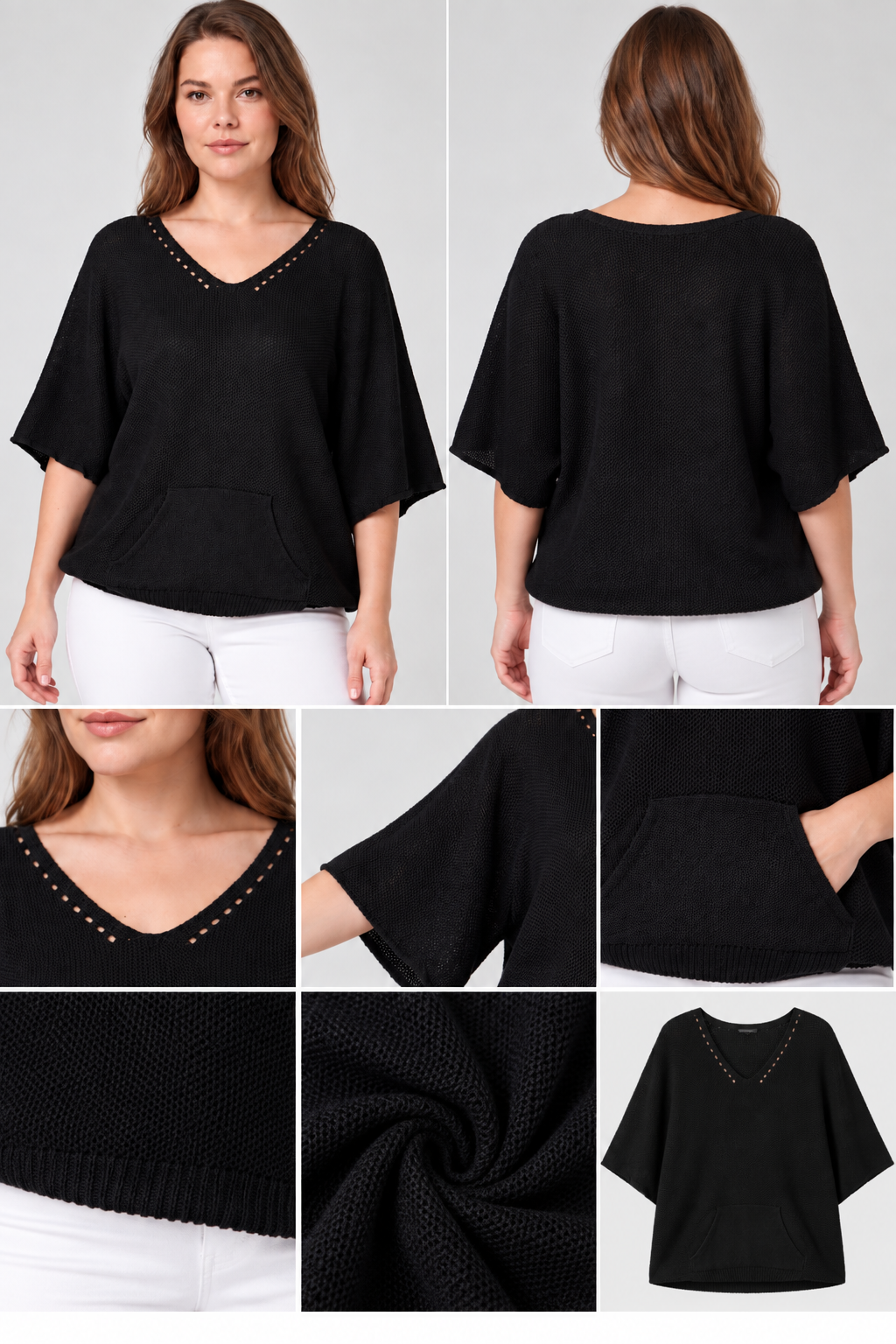 Kadın İtalyan Stil Yarasa Kol Oversize Merserize Triko Bluz