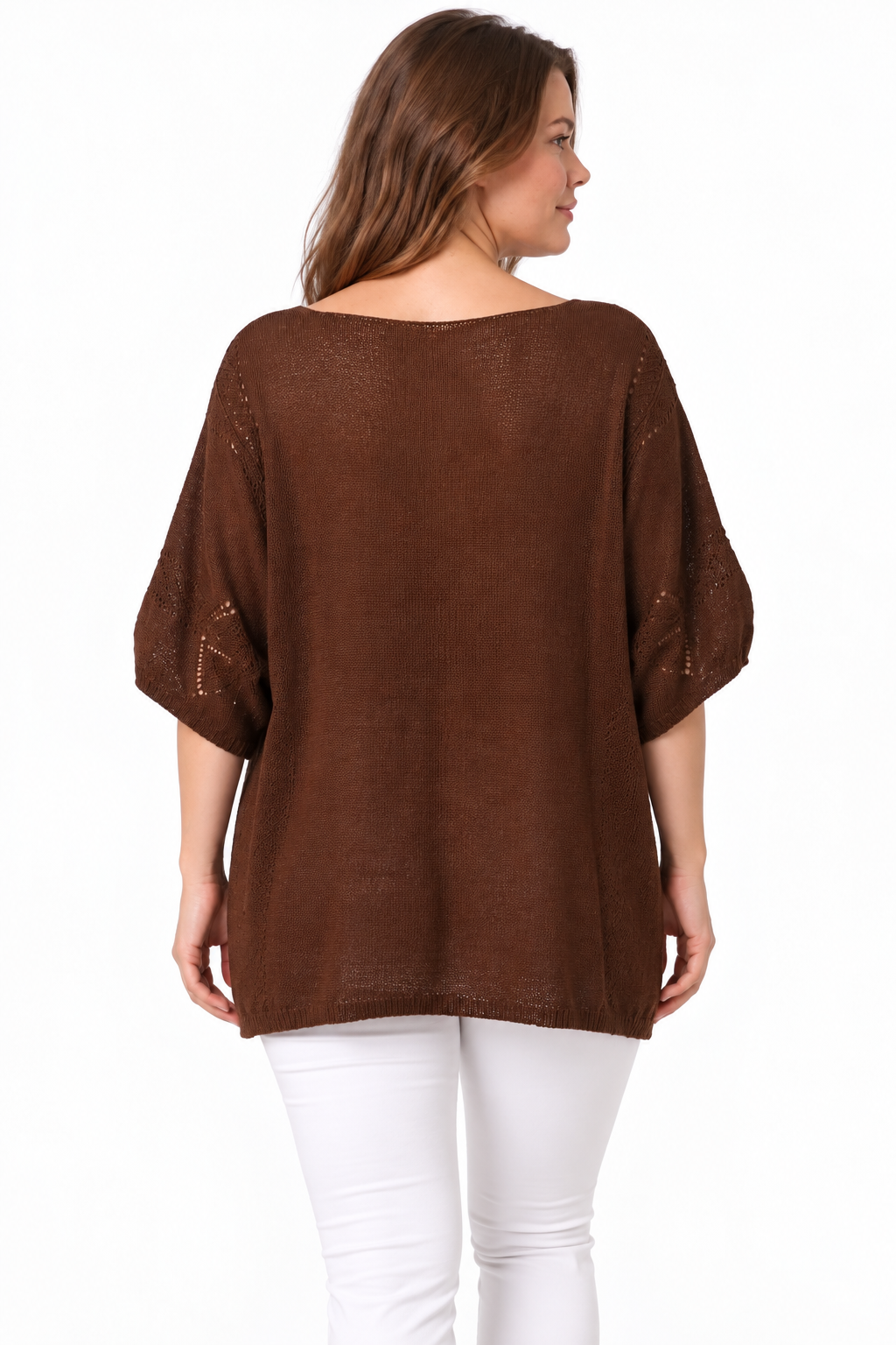 Kadın İtalyan Stil Yarasa Kol Oversize Merserize Triko Bluz
