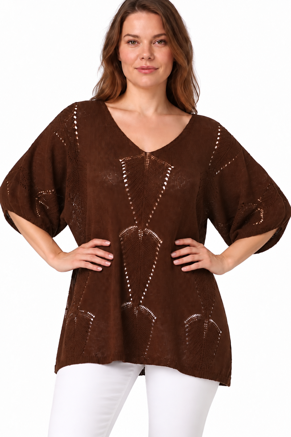 Kadın İtalyan Stil Yarasa Kol Oversize Merserize Triko Bluz