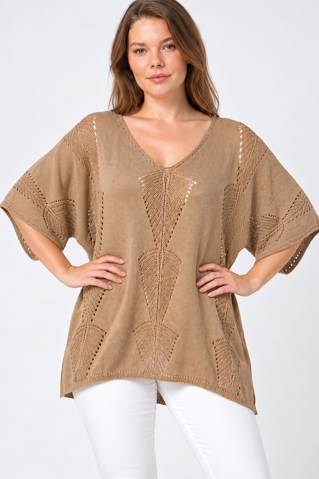 Kadın İtalyan Stil Yarasa Kol Oversize Merserize Triko Bluz