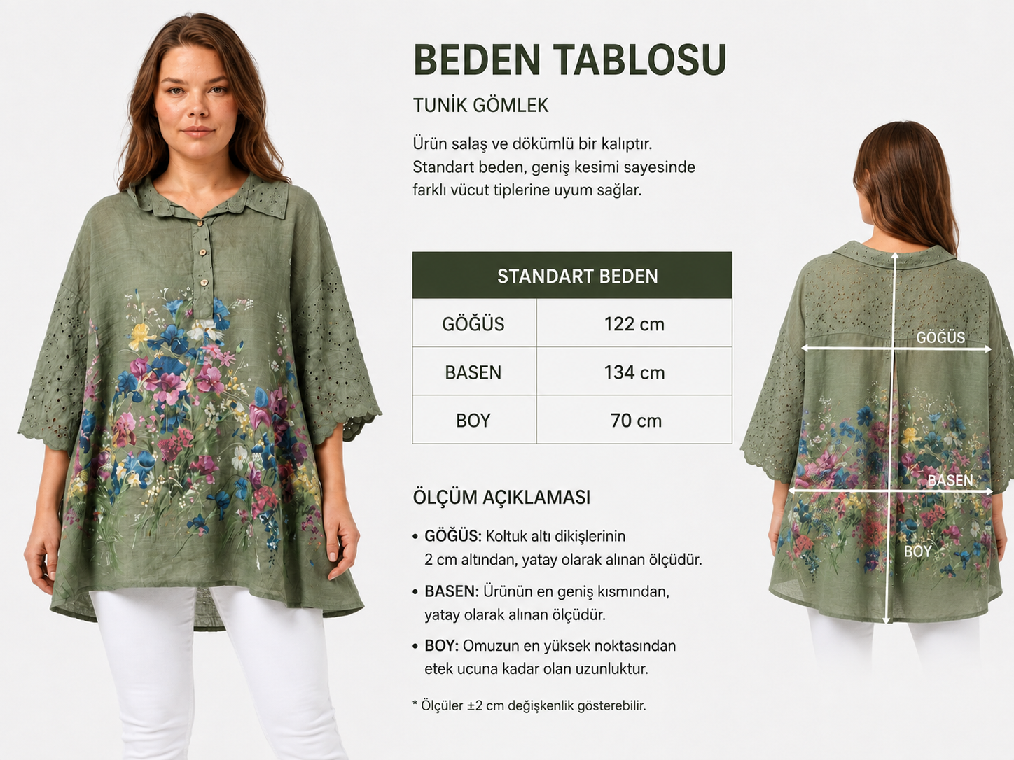 Kadın Fistolu Yarasa Kol Bol Kesim İtalyan Stil Gömlek Yaka Tunik
