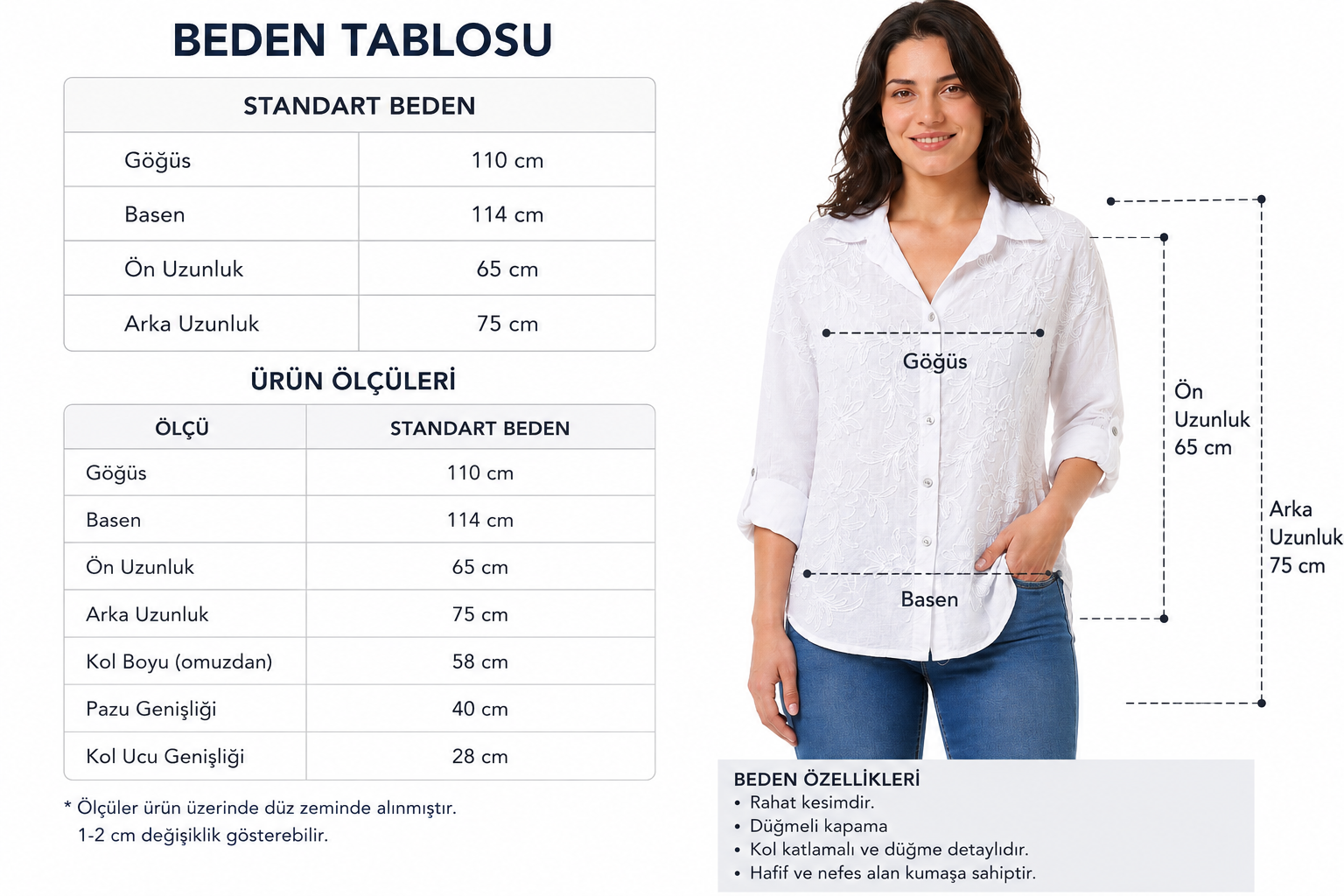 Kadın Önü Nakış Detaylı İtalyan Gömlek